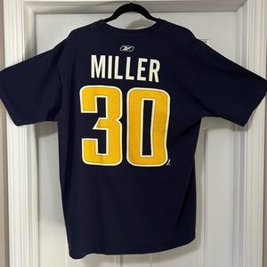 🏒vintage Y2K Buffalo Sabres #30 Miller (RETIRED) Navy Blue Reebok Shirt L NHL